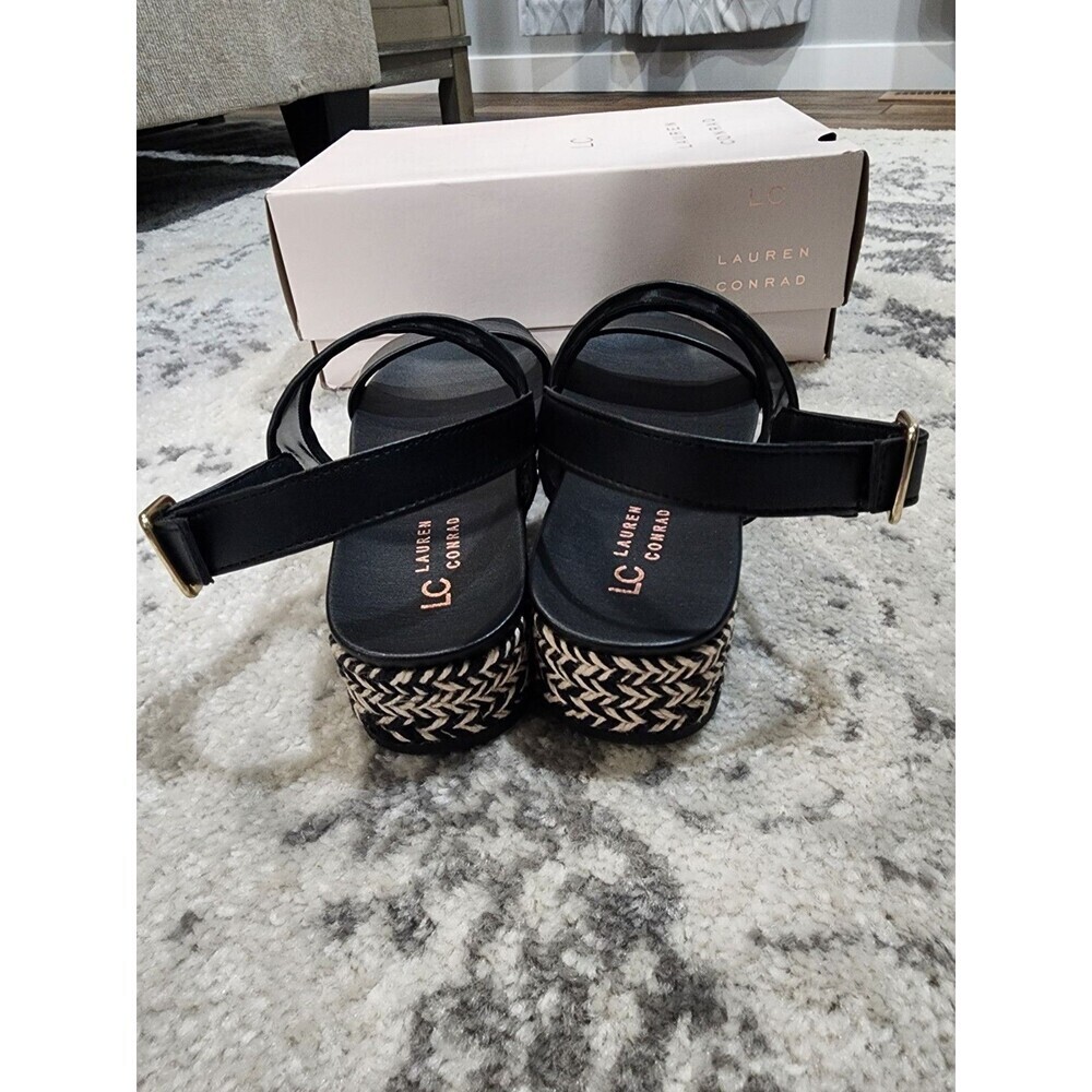 NEW Womens Lauren Conrad Paruka Slide Slingback Sandals Onyx Size 7.5 - Picture 5 of 8